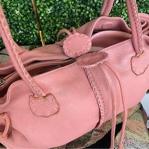 Fatto a mano by Carlos Falchi Pink‎ Leather Satchel